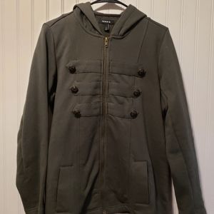 Military style zip hoodie